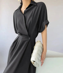 Black Silk Satin Dress