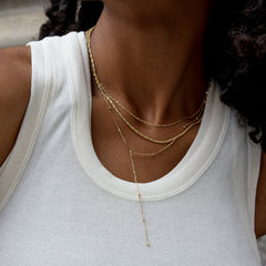 Carina Lariat Layered Necklace - Gold