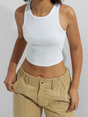 Basic Knit Crop Tank Top