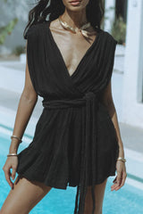 Sexy Daily Lace Up Backless V Neck Sleeveless Dresses(4 Colors)