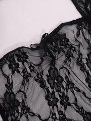 Sheer Lace Backless Cropped Tank Top