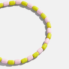 Brighten Up Enamel Beaded Bracelet - Pink Lemonade
