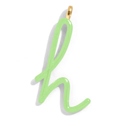 Custom Matcha Green Enamel Script Letter Charm - H