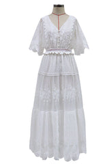 Fashion Sexy Solid Patchwork V Neck Princess Dresses