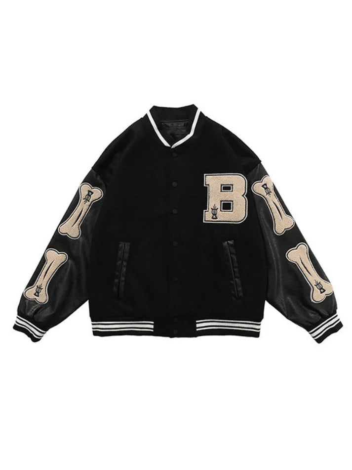 Men'S Toweling Embroidered Varsity Jacket