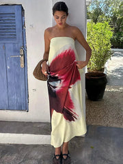 Floral Strapless Maxi Dress
