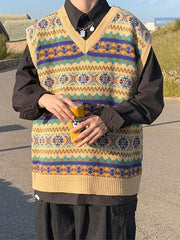 Men'S Vintage Jacquard Sweater Vest