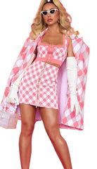 Geometric Pattern Skirt Suit