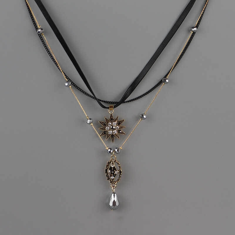 Baroque Stars Drops Multilayer Necklace