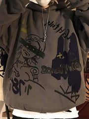 Men'S Oversize Graffiti Print Hoodie