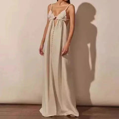 Summer Maxi Dress Backless Design