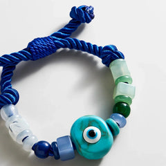 Bright Eyed Beaded Bracelet - Blue