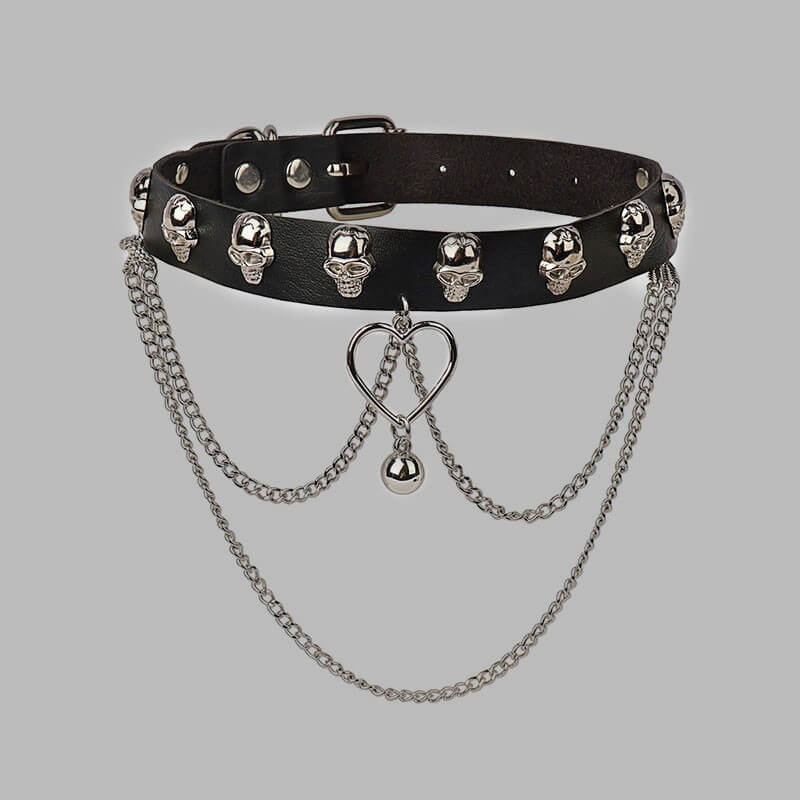 Skull Grunge Punk Chains Choker