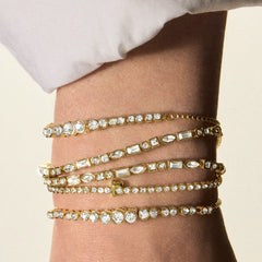 Daphne Pull Tie Bracelet - Gold/Pavé