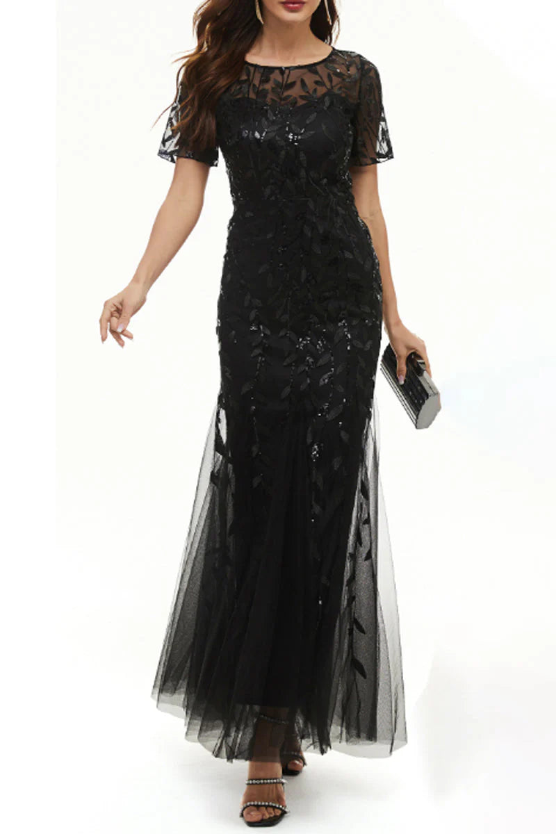 Celebrities Elegant Patchwork Sequins O Neck Evening Dress Dresses(11 Colors)
