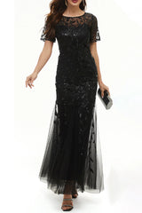 Celebrities Elegant Patchwork Sequins O Neck Evening Dress Dresses(11 Colors)