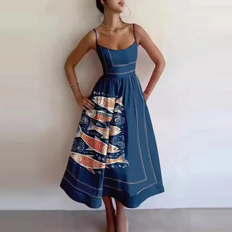 Ethnic Style Loose Pocket Maxi Dress