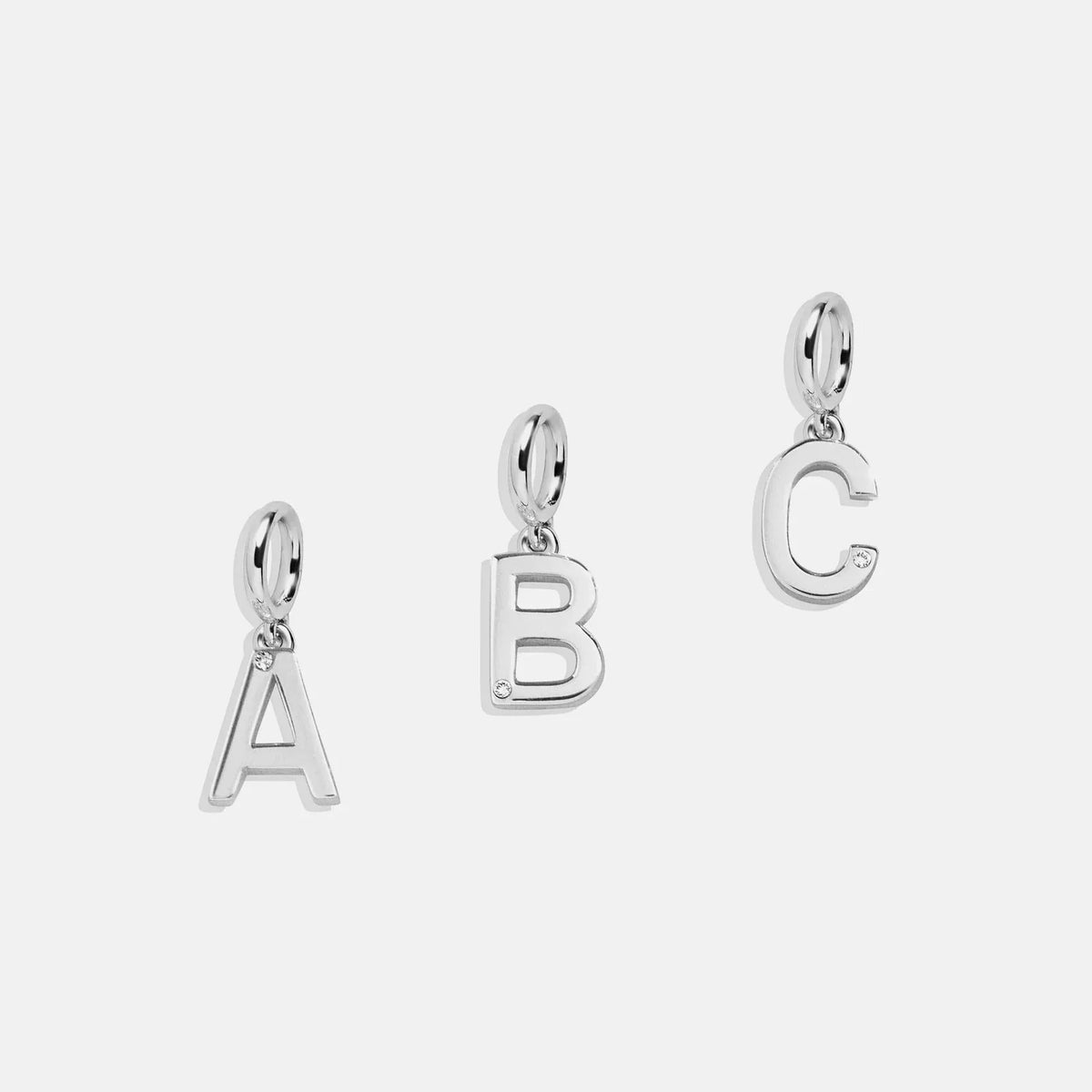 Classic Silver Initial Cluster Charm - A