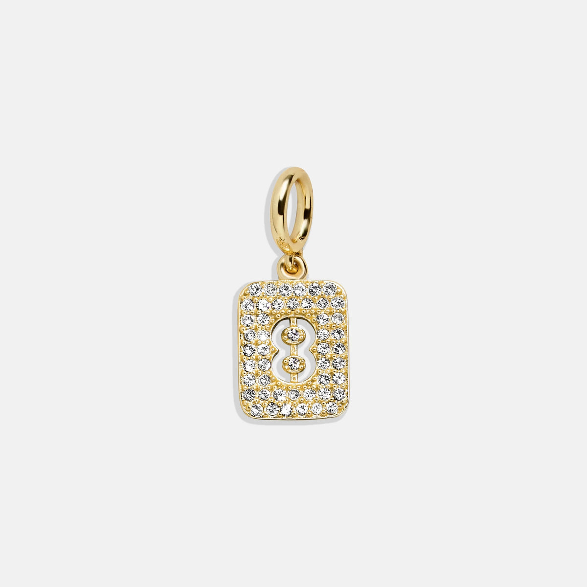 Block Pavé Number Cluster Charm - 8
