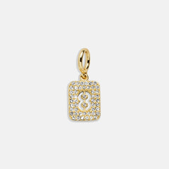 Block Pavé Number Cluster Charm - 8