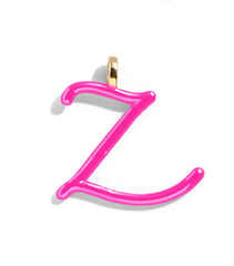 Custom Hot Pink Enamel Script Letter Charm - Z