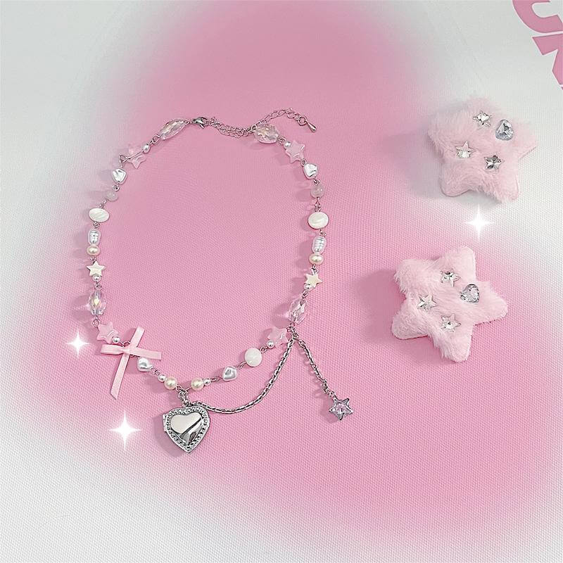 Dollette Heart Pearl Necklace
