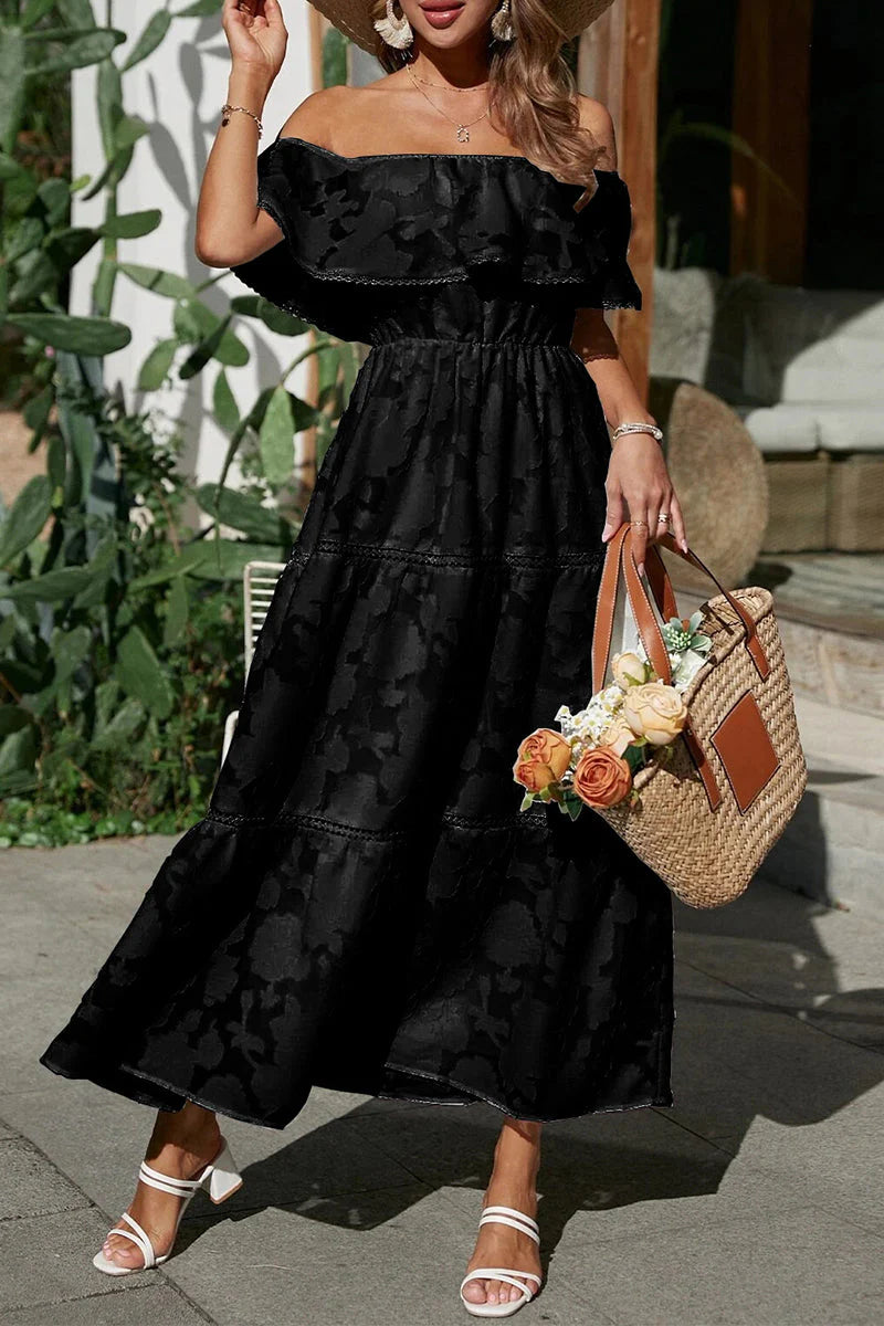 Sweet Elegant Solid Lace Off The Shoulder A Line Dresses(4 Colors)