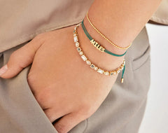 Custom Cord Bracelet - Dark Green