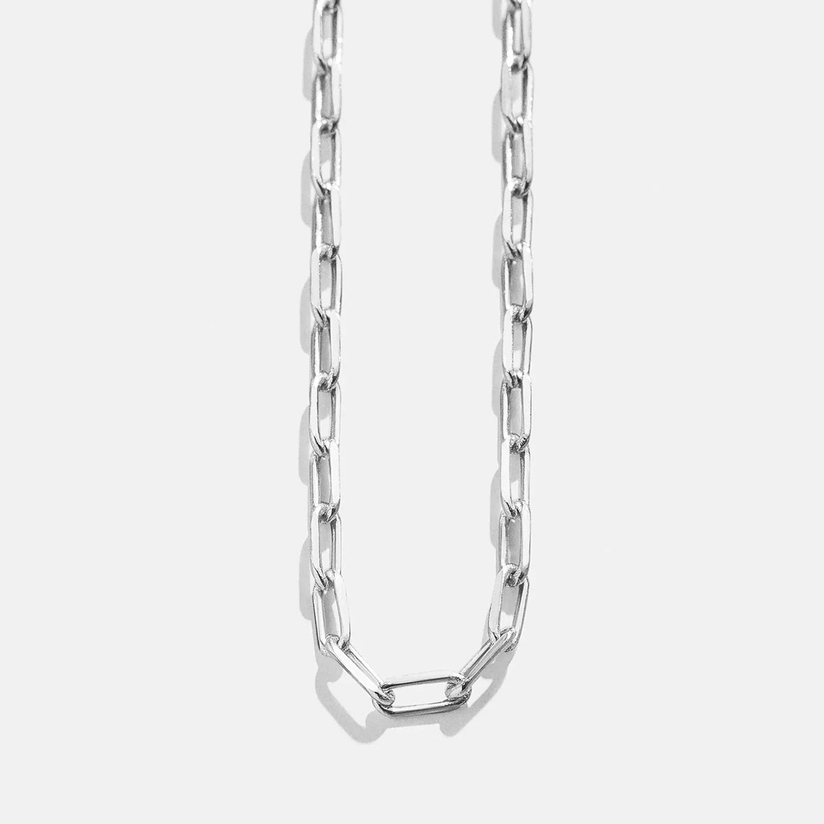 Cluster Charm Necklace Chain - Silver Paperclip Chain