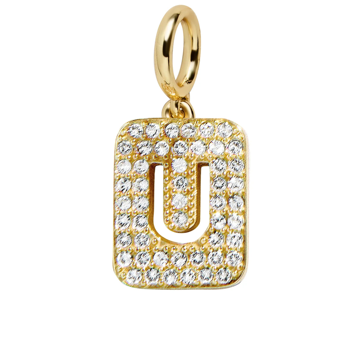 Block Pavé Initial Cluster Charm - U