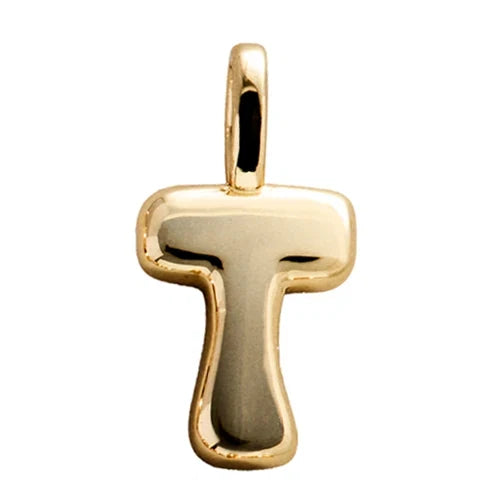 Bubble Letter Cluster Charm - T