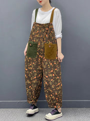 Women'S Various Styles Printed Large Size Dungarees