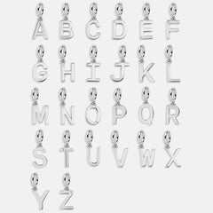 Classic Silver Initial Cluster Charm - W