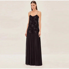 Elegant 3D Flower Long Dress