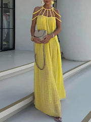 Hollow Out Party Club Off The Shoulder Maxi Dress