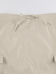 Vintage Pocket Long Cargo Skirt