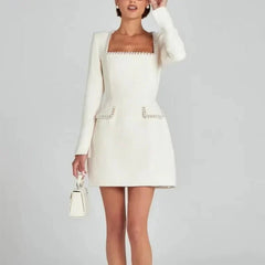 Long Sleeve Tweed Dress
