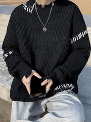 Men'S Irregular Hole Sweater