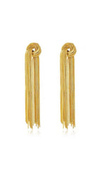 Gold Tied Tassel Earrings
