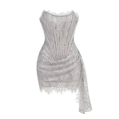 Strapless Lace Mini Dress