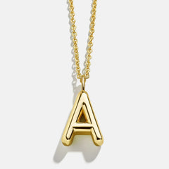Classic Gold Initial Necklace - Gold Plated Brass