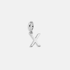 Classic Silver Initial Cluster Charm - X