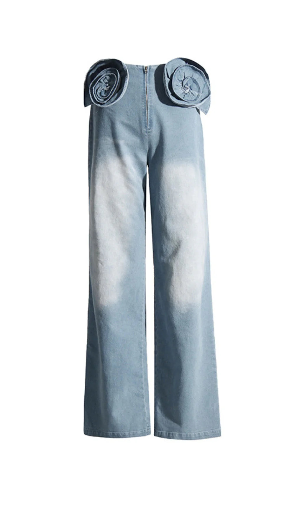 Flower Wide Denim Pants