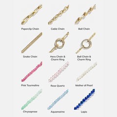 Cluster Charm Necklace Chain - Gold Cable Chain