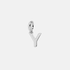 Classic Silver Initial Cluster Charm - Y