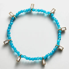 Crystal Beaded Bracelet - Aqua