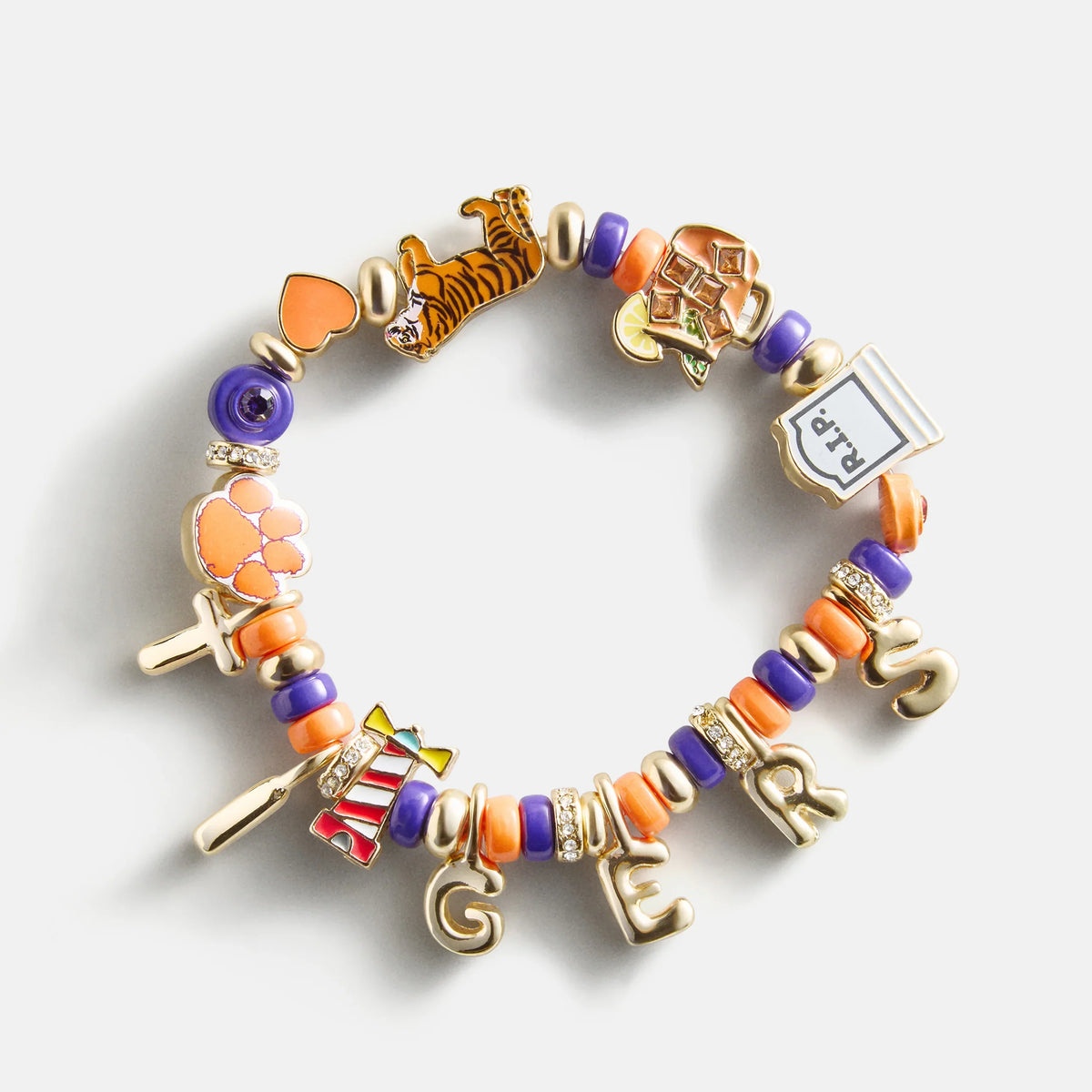 Clemson University Beaded Charm Bracelet - Clemson University