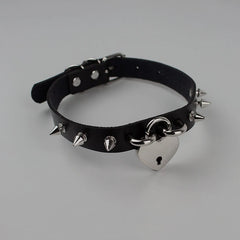 Hard Core Heart Rivet Choker