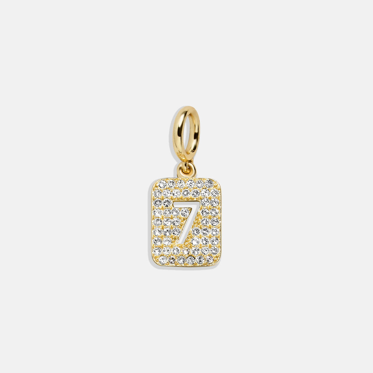 Block Pavé Number Cluster Charm - 7