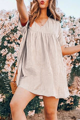 Casual Solid Patchwork Basic V Neck Princess Dresses